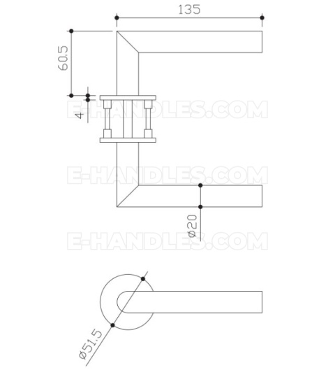 Klamka GEHRUNG R BK - czarny matowy