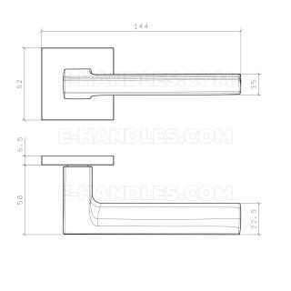 Klamka OGA Rozeta Q slim 7 mm MSB - tytan