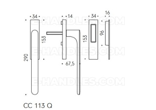 Klamka do okna HS Colombo Design ONE/ONEQ MOOD Collection, C05 tytanowy / anoda