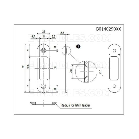 Zaczep Easy-Matic 22x82mm regulowany mosiądz mat AGB B014029023