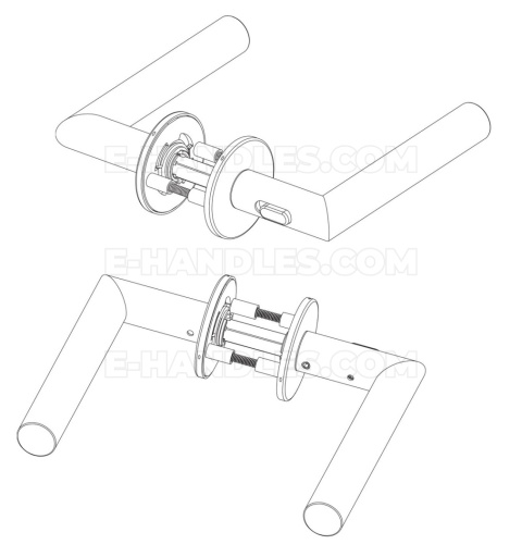 Klamka z blokadą GEHRUNG WC R Lock BK - czarny matowy, do drzwi 50-57mm