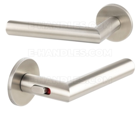 Klamka z blokadą GEHRUNG WC R 4mm Lock SS - stal nierdzewna matowa, do drzwi 50-57mm