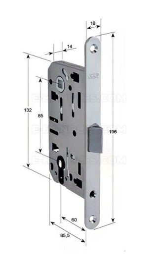Zamek AGB Mediana EVOLUTION drzwiowy na wkładkę 85/60 brązowy F18 B011036022