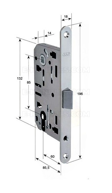 Zamek AGB Mediana EVOLUTION drzwiowy na wkładkę 85/60 mosiądzowany F18 B011036003