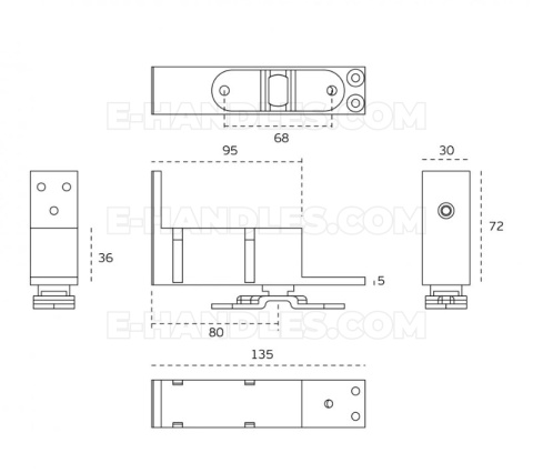 Zawias pivot IN.05.201.R/ IN.05.199 JNF