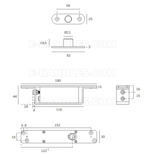 Zawias pivot IN.05.215.HO CAM SYSTEM + hydraulika do drzwi drewnianych JNF
