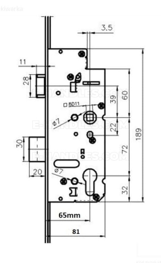 72/65 główny do zamka listwowego Metalplast