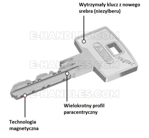 ABUS MAGTEC 2500, 85 (35x50G) gałka-klucz, wkładka drzwiowa