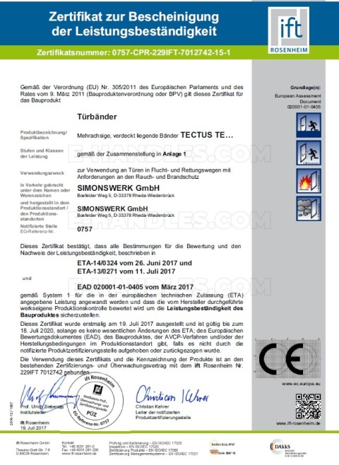 Simonswerk TECTUS TE 340 3D, stal średniobrązowa SW 175 , 160x28 mm, zawias niewidoczny (nośność 2szt do 80 kg)