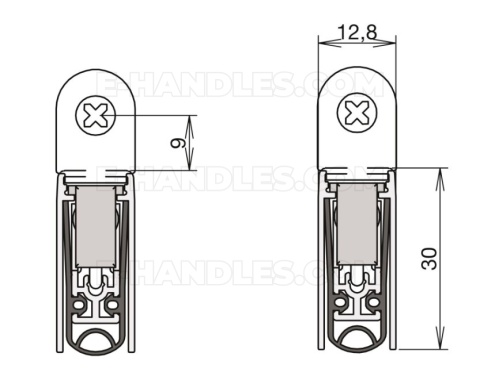 Uszczelniacz 822 x 12,8 x 30 mm Schall-Ex® L-13/30 WS, jednostr., alu nat