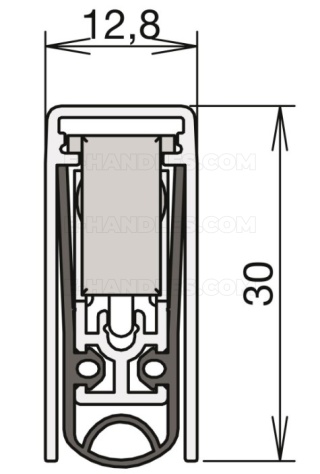 Uszczelniacz 772 x 12,8 x 30 mm Schall-Ex® L-13/30 WS, jednostr., alu nat