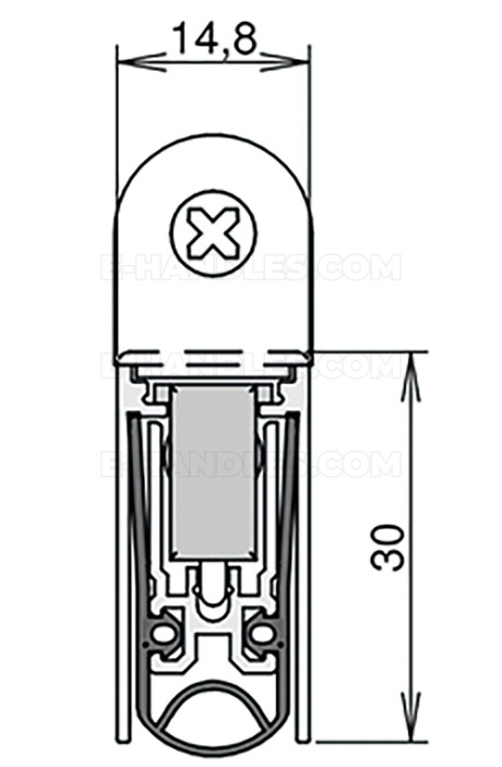 Uszczelniacz 958 x 14,8 x 30 mm Schall-Ex® L-15/30 WS, jednostr., alu nat