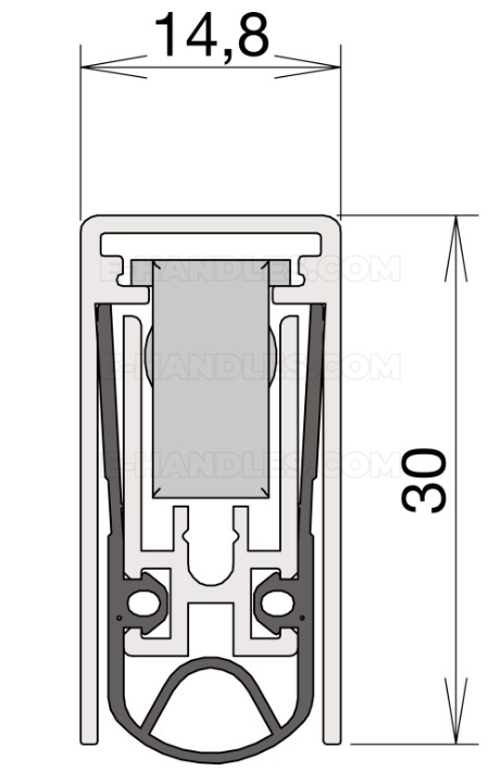 Uszczelniacz 922 x 14,8 x 30 mm Schall-Ex® L-15/30 WS, jednostr., alu nat