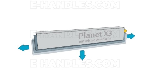 Uszczelniacz 1085 x 8 x 30 mm PLANET X3-RD, jednostronny, aluminium