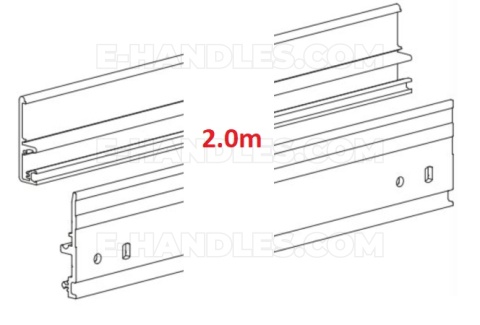 Srebrna F1, 2000 mm, szyna bieżna do systemu Diva Fluid Terno Scorrevoli