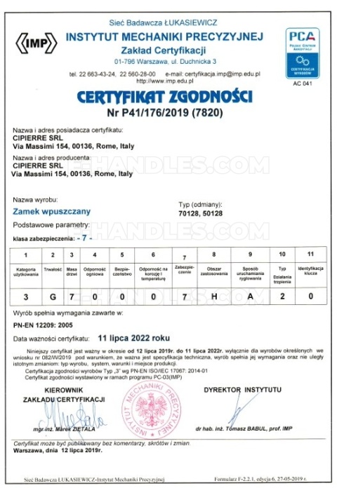 CIPIERRE 50128 dormas 63 zamek do drzwi DIERRE