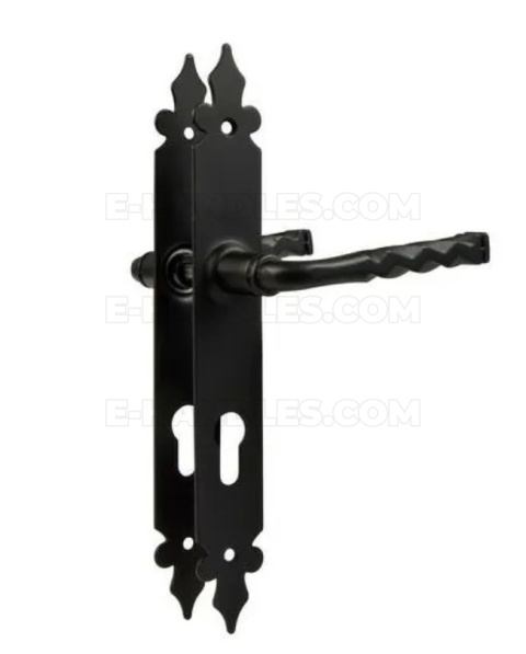 Klamka czarna na wkładkę 72mm szyld 270x36mm mod.106PG72 AMIG