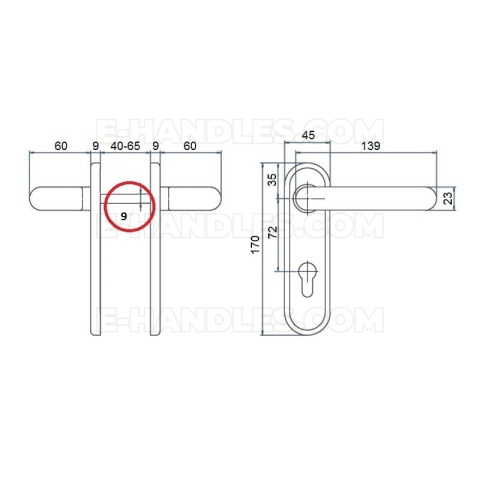 Klamko - klamka PZ 72 ASSA ABLOY p.poż AHW300 czarna