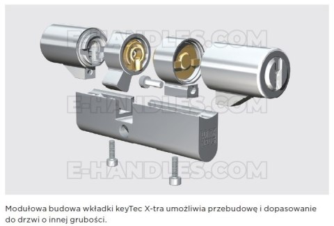 WINKHAUS X-TRA, 115 (60x55G), gałka-klucz, wkładka drzwiowa