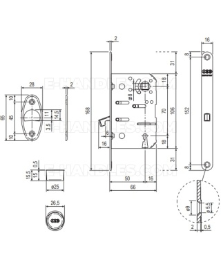 Zamek AGB Scivola T OB hakowy 50/70 F16 brąz B089015002