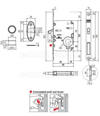 Zamek AGB WAVE Scivola Tre Class hakowy na wkładkę 50mm F16 chrom mat B089825034