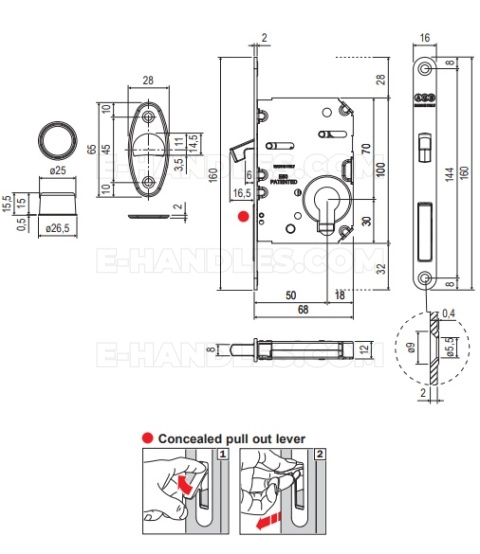 Zamek AGB WAVE Scivola Tre Class hakowy na wkładkę 50mm F16 czarny B089825093