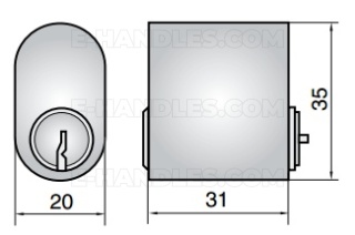ASSA P601 Cylinder zewnętrzny owalny srebrny (skandynawski)