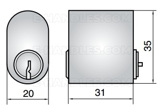 ASSA P601 Cylinder zewnętrzny owalny srebrny (skandynawski)