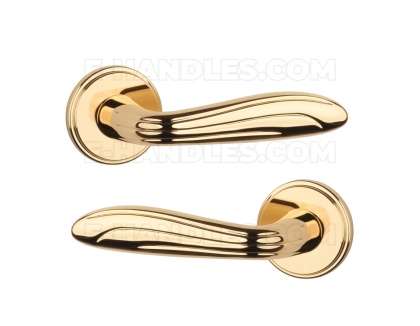 Klamka CATALPA Rozeta R slim 7 mm LG - złoty polerowany