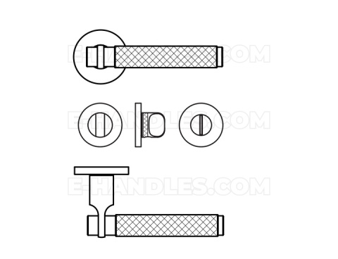 Klamka Colombo Design Gryps GM - grafit matowy PVD