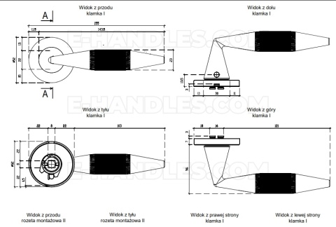 Klamka IDESA Rozeta R slim 7 mm LG - złoty polerowany