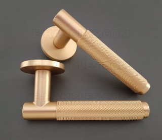 Klamka MOLINIA Rozeta R slim 7 mm GOLD SATIN - złoty matowy