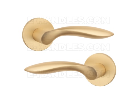 Klamka PULIA Rozeta R slim 7 mm GOLD SATIN - złoty matowy