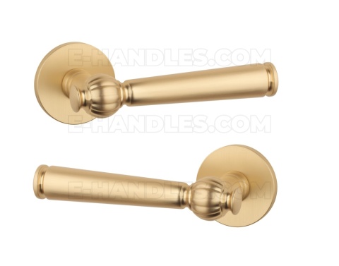 Klamka TUKA Rozeta R slim 7 mm GOLD SATIN - złoty matowy