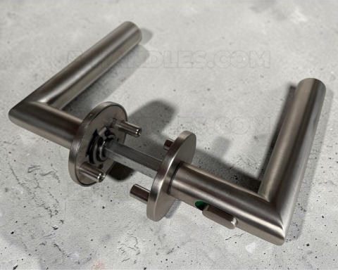 Klamka z blokadą do drzwi 38-45mm GEHRUNG WC R Lock 4mm SS - stal nierdzewna matowa, do drzwi 38-45mm