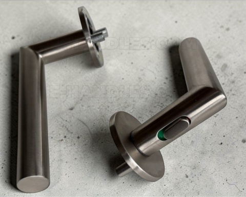 Klamka z blokadą do drzwi 38-45mm GEHRUNG WC R Lock 4mm SS - stal nierdzewna matowa, do drzwi 38-45mm