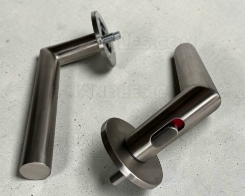 Klamka z blokadą do drzwi 38-45mm GEHRUNG WC R Lock 4mm SS - stal nierdzewna matowa, do drzwi 38-45mm