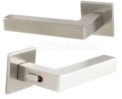 Klamka z blokadą SQUARE WC Q Lock SS - stal nierdzewna matowa, do drzwi 38-45mm