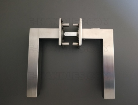 Klamka z blokadą SQUARE WC Q Lock SS - stal nierdzewna matowa, do drzwi 38-45mm