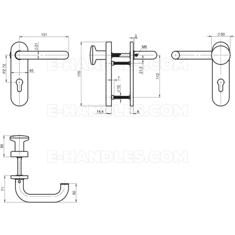 Klamko antywłaminowa D110 PZ 72 ECO stal nierdzewna