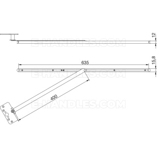 ATHMER PORTI 5485 – ogranicznik otwarcia drzwi drewnianych 720–1110 mm, do 65 kg, srebrny