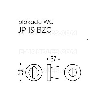 Blokada WC JP19 Colombo Design GM - grafit matowy PVD, trzpień 6x6mm