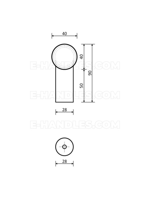 Pochwyt z42 Ø30, długość 800mm, mocowanie 90°, stal nierdzewna x7.zo