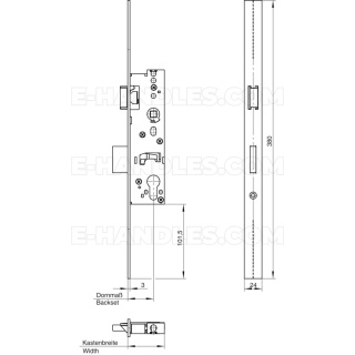 Zamek Wilka 35/92 z czołem renowacyjnym, wymiary czoła 3x24x380mm