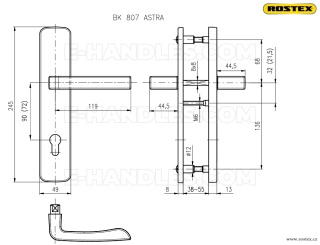 Zestaw ochronny ROSTEX R4 ASTRA 807, 90mm nerez-mat