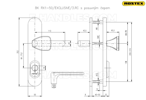 Zestaw ochronny ROSTEX EXCLUSIVE RX-50, 90mm nerez-mat, klasy 3 bezpieczeństwa
