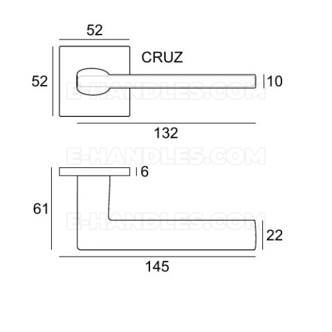 Klamka Cruz Fit rozeta kwadratowa R67F antracyt