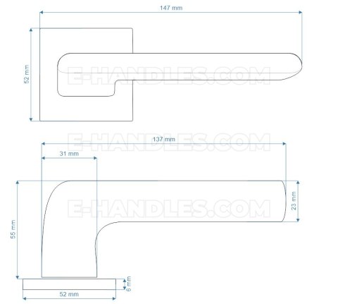 Klamka DivoQ Fit rozeta kwadratowa R67F chrom polerowany bdr