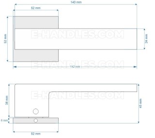 Ручки дверні TotalQ Fit розета квадратна R67F chrom polerowany bdr