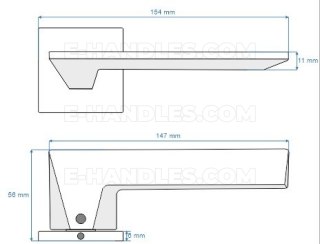 Ручки дверні VIP Fit розета квадратна R67F chrom polerowany bdr